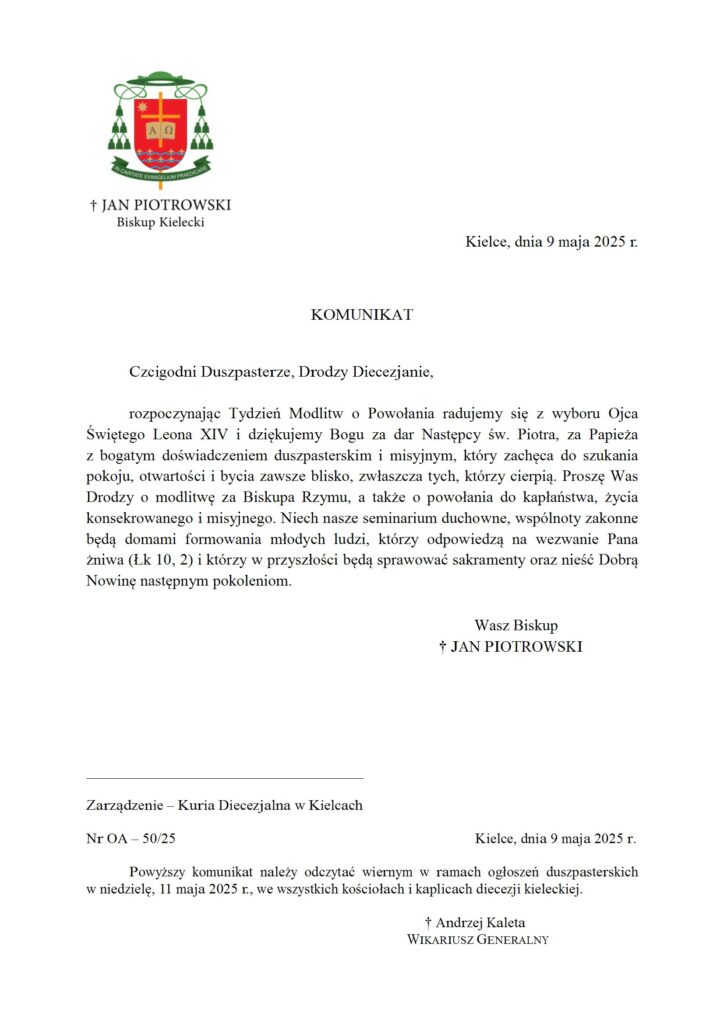 komunikat_biskupa_kieleckiego_w_zwiazku_z_wyborem_ojca_swietego_leona_xiv conv 1