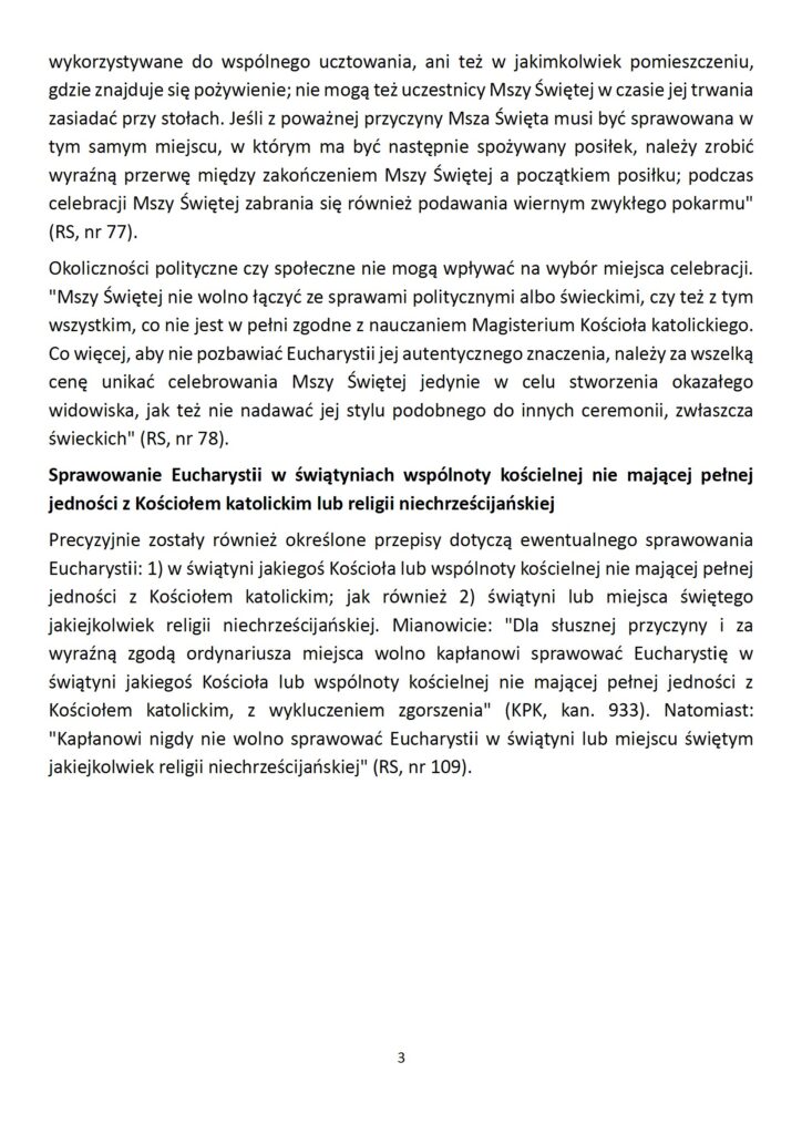 art. o miejscu sprawowania Mszy św. conv 3